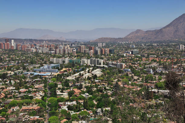 The panoramic view of Santiago city, Chile