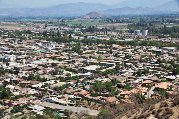 Panoramic view of Los Andes city, Chile, South America