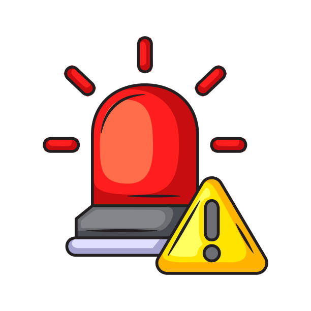 Fire alarm icon design. Fire alarm vector Fire alarm icon design. Fire alarm vector emergency siren stock illustrations