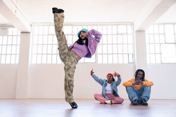 istock Young group of multiethnic hip-hop dancers dancing 2199532166