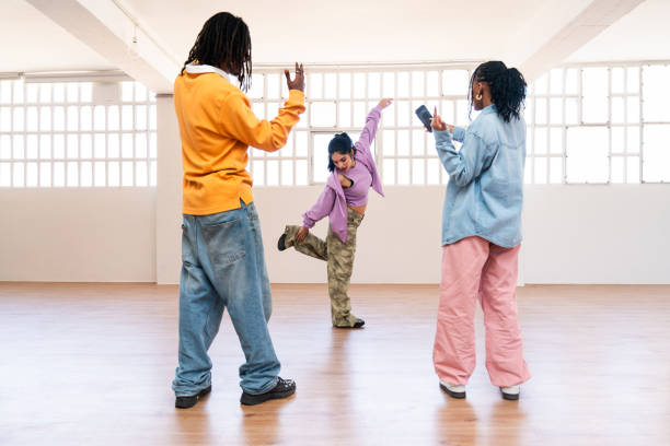 istock Young group of multiethnic hip-hop dancers dancing 2199532853