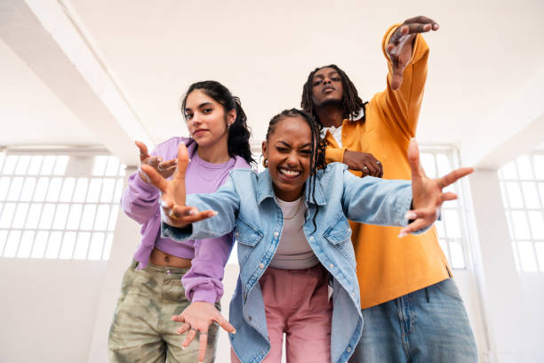 istock Young group of multiethnic hip-hop dancers dancing 2199533568