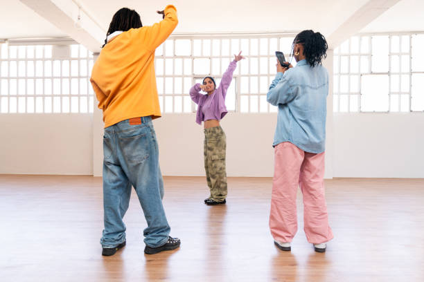 istock Young group of multiethnic hip-hop dancers dancing 2199533728