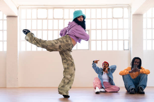 istock Young group of multiethnic hip-hop dancers dancing 2199534719