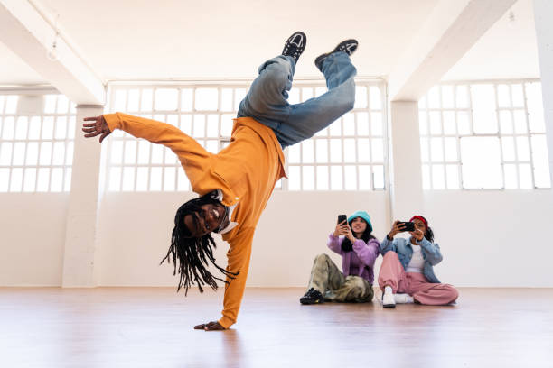 istock Young group of multiethnic hip-hop dancers dancing 2199534739