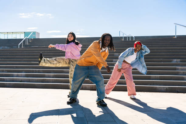 istock Young group of multiethnic hip-hop dancers dancing 2199535972