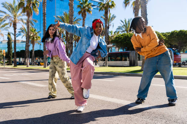 istock Young group of multiethnic hip-hop dancers dancing 2199536107