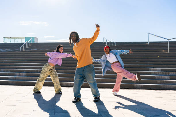 istock Young group of multiethnic hip-hop dancers dancing 2199536202