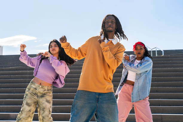 istock Young group of multiethnic hip-hop dancers dancing 2199536297