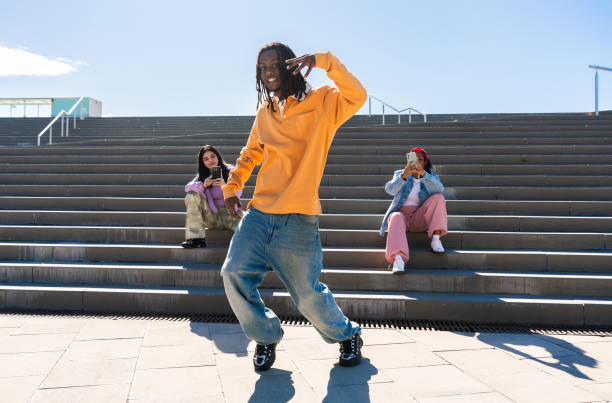 istock Young group of multiethnic hip-hop dancers dancing 2199536326