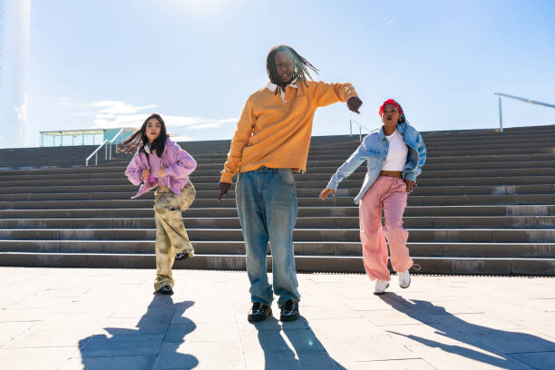 istock Young group of multiethnic hip-hop dancers dancing 2199536478