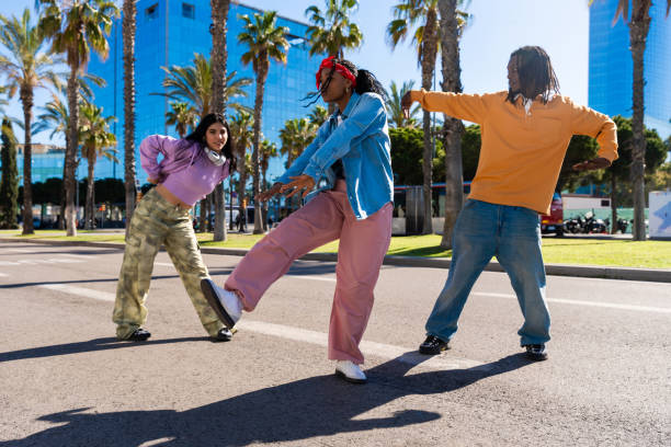istock Young group of multiethnic hip-hop dancers dancing 2199536677