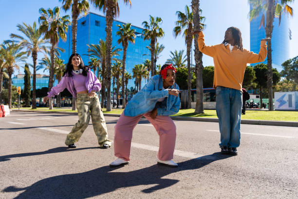 istock Young group of multiethnic hip-hop dancers dancing 2199537390