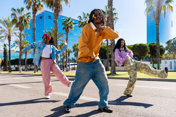 istock Young group of multiethnic hip-hop dancers dancing 2199537569