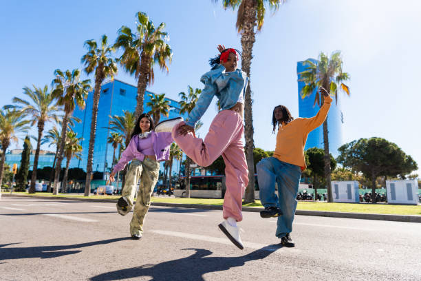 istock Young group of multiethnic hip-hop dancers dancing 2199537609
