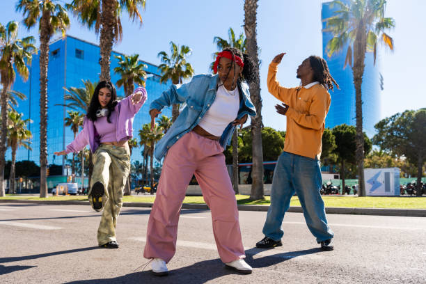 istock Young group of multiethnic hip-hop dancers dancing 2199537804