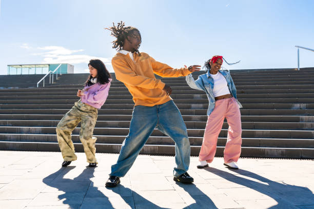 istock Young group of multiethnic hip-hop dancers dancing 2199538108