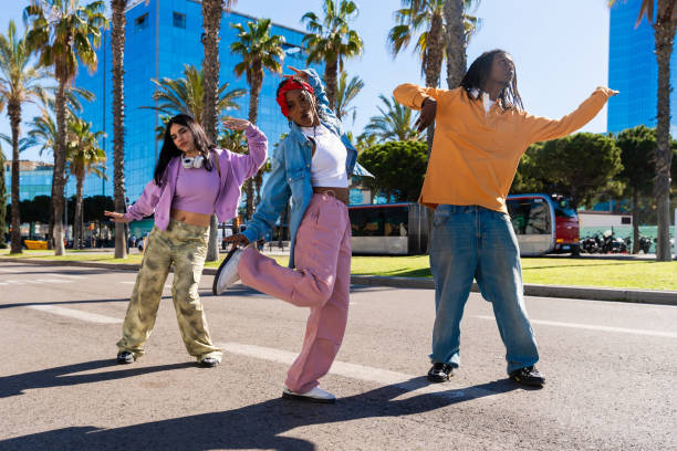 istock Young group of multiethnic hip-hop dancers dancing 2199538196