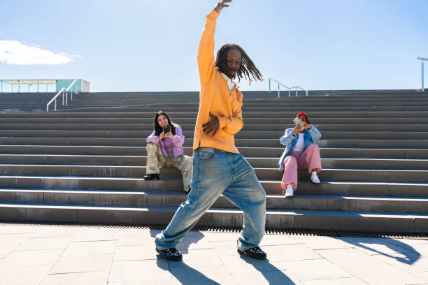 istock Young group of multiethnic hip-hop dancers dancing 2199538246