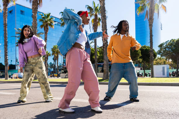 istock Young group of multiethnic hip-hop dancers dancing 2199538433