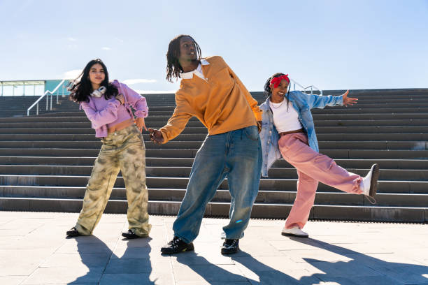 istock Young group of multiethnic hip-hop dancers dancing 2199538597