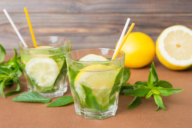 istock Mojito summer refreshing cocktail with ice and mint. mojito cocktail with lime, lemon and mint in a tall glass with a stick 2199539044