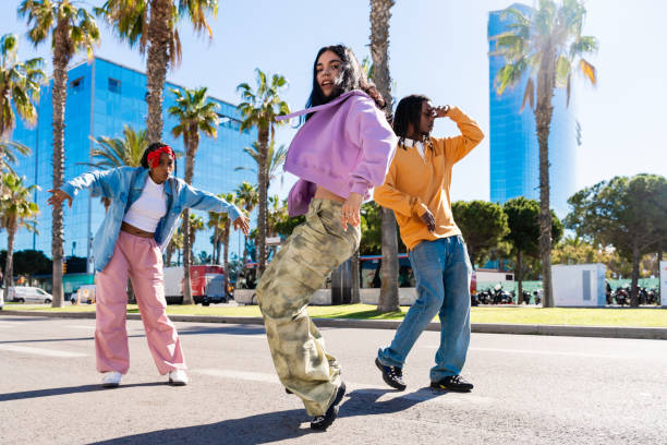 istock Young group of multiethnic hip-hop dancers dancing 2199539477