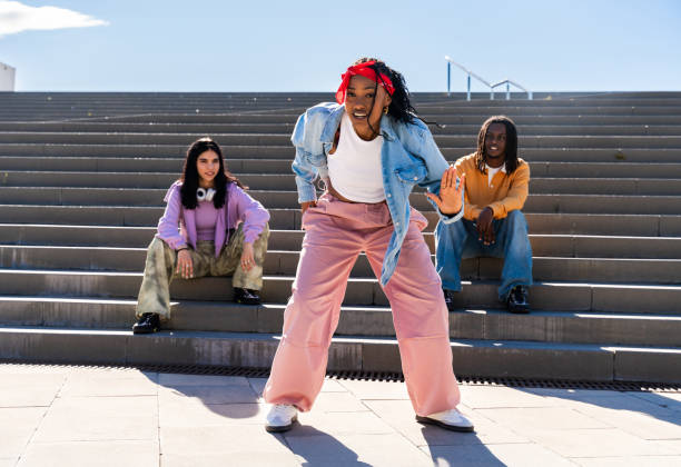istock Young group of multiethnic hip-hop dancers dancing 2199539546