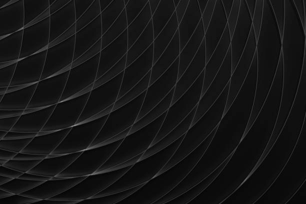 Urban modern rich abstract background, pattern - glossy light thin curved lines, striped on black color. 3d illustration for wallpaper, flyer, card, poster in medicine, sciences, study, business.