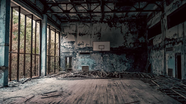 istock destroyed and burned houses in the city in Ukraine 2199542607