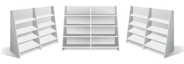 istock Set of Realistic Retail Store Display Shelving Units isolated on white 2199542885