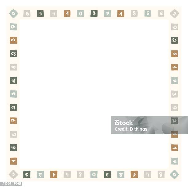 Numbers In Frame Frame With Colorful Numbers Pattern Stock Illustration - Download Image ...