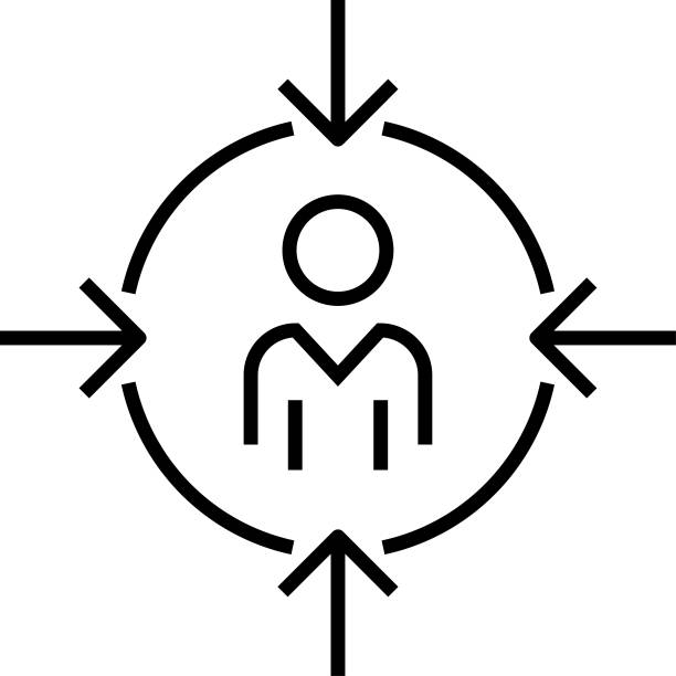 Customer centricity icon. Customer focus concept. Vector illustration Customer centricity icon. Customer focus concept. Vector illustration. customer centricity stock illustrations