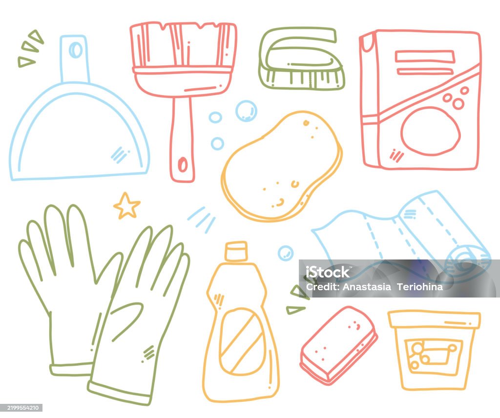 Cleaning Powder Vector Vector Set With Cleaning Products Stock Illustration - Download Image ...