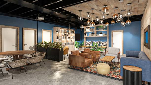 istock Modern Coworking Space With Comfortable Chairs and Contemporary Interior Design 2199554494
