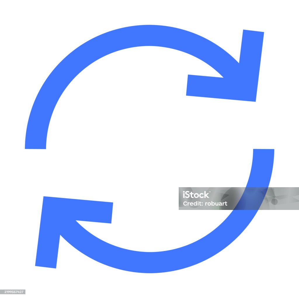 Blue Circular Arrow Vector Representing Synchronization Or Continuity ...