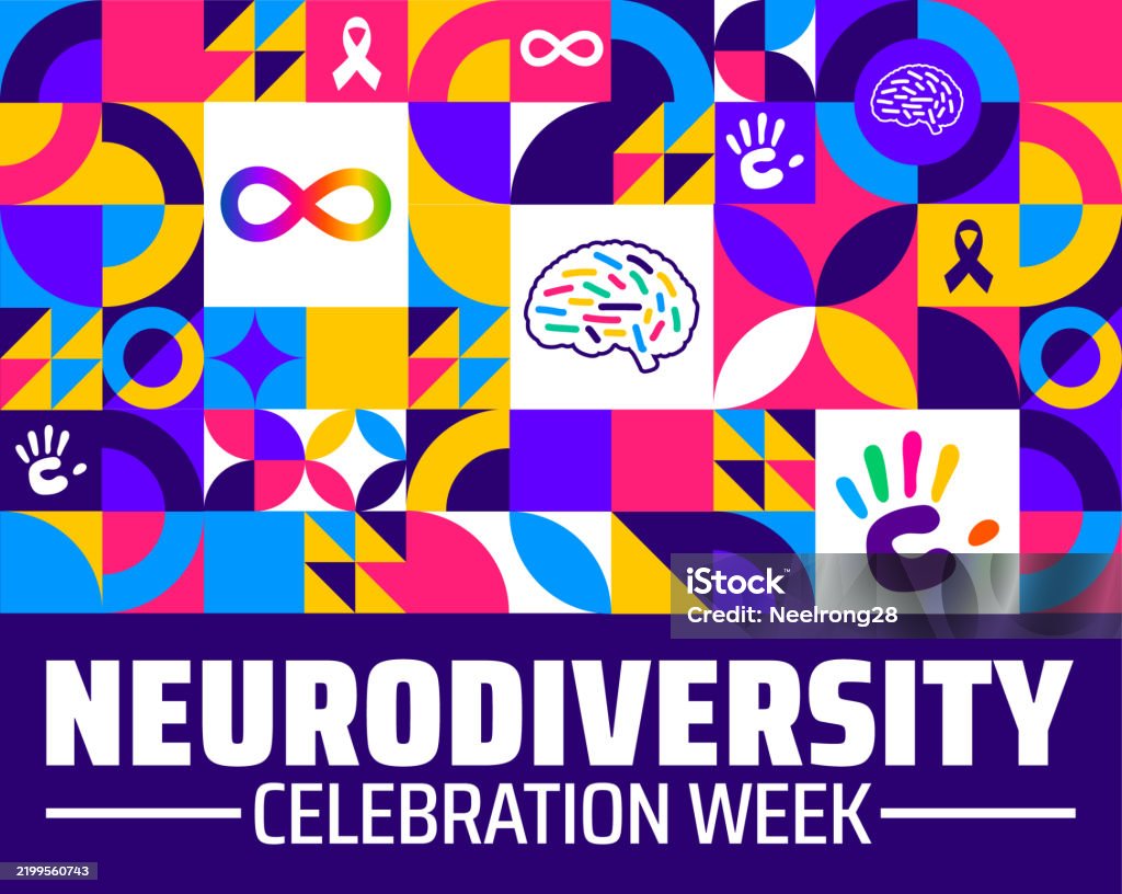 Neurodiversity Pattern Neurodiversity Celebration Week Geometric Shape Pattern Background ...