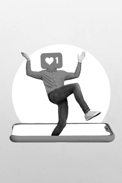 istock Composite collage photo of young headless absurd influencer blogger like notification inside smartphone display isolated on grey color background 2199562864