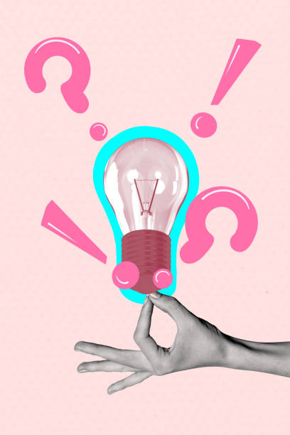 istock Art image vertical collage of hand show okay gesture approval light bulb plan power blackout idea question exclamation sign 2199564033