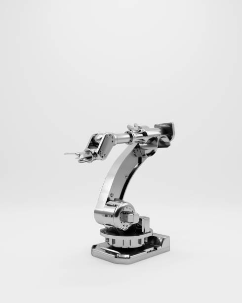 3d rendering robot tin toy hand up on white background