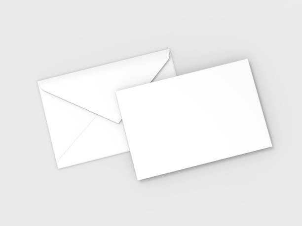 istock Blank white baronial envelope mockup on isolated white background, 3d illustration 2199569610