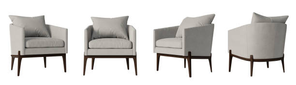 istock Armchair set isolated on white background. 3D render. 2199572547