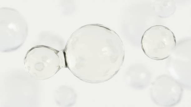istock 3d illustration of Molecule or cell dividing bubble, Bio cells 2199574689