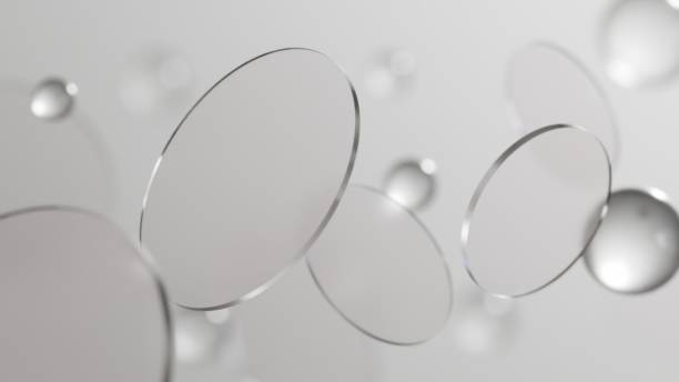 istock 3d rendering of abstract transparent geometry glass with round shape, Computer digital concept 2199574699