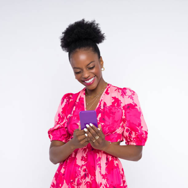istock Happy woman using smart phone 2199580786