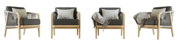istock Armchair set isolated on white background. 3D render. 2199581187