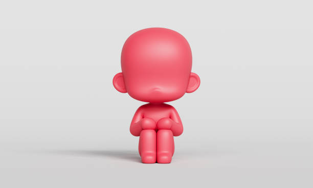 Funny male puppet with red hat and long nose