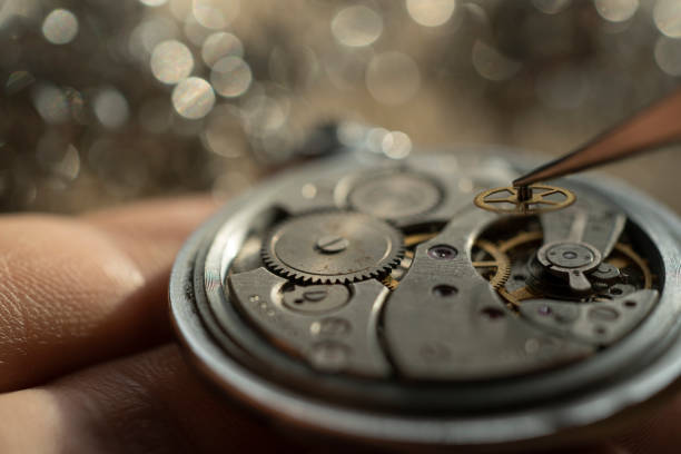 istock Watchmaker's workshop. Mechanical watch repair. Fix jewelry 2199589693