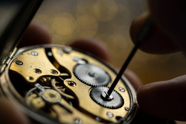 istock Watchmaker's workshop. Mechanical watch repair. Fix jewelry 2199589821