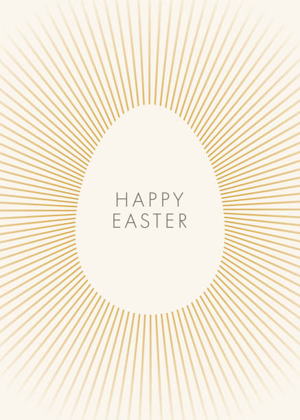 Easter greeting card with egg on golden rays background Easter greeting card with egg on golden rays background. Vector illustration. Space for your text. Stock illustration heaven and jesus drawing stock illustrations